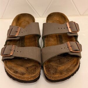 Birkenstock Arizona Taupe Sandals EU 38 US 7 7.5 Regular Wide Copper Buckle